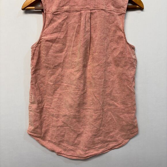 Theory Women Linen Blend Sleeveless Blouse Top Button Shirt Size Medium D050 -6 - Picture 14 of 16